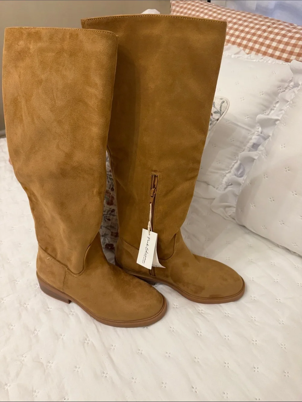 Primark Tall Suede Over-the-Knee Boots in Cognac